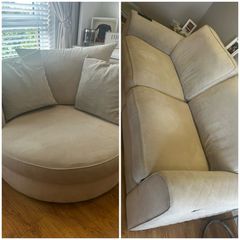 Electric recliner 3 seater and cuddle chair.