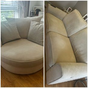 Electric recliner 3 seater and cuddle chair.