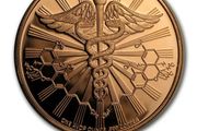 1 oz Copper .999 bullion Round  coin - The Big Leaf