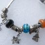 Vintage 925 Silver Charm Bracelet with Murano Glass Beads , Colorful Handmade Silver Bead Bracelet Image 4
