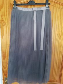 pleated midi skirt grey 10 New