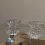 Pair of 1970s Reims VMC French Glass Candlestick Holders Image 2