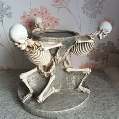 Large halloween skeleton candle stand