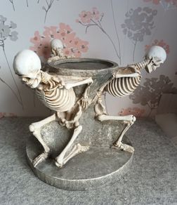 Large halloween skeleton candle stand