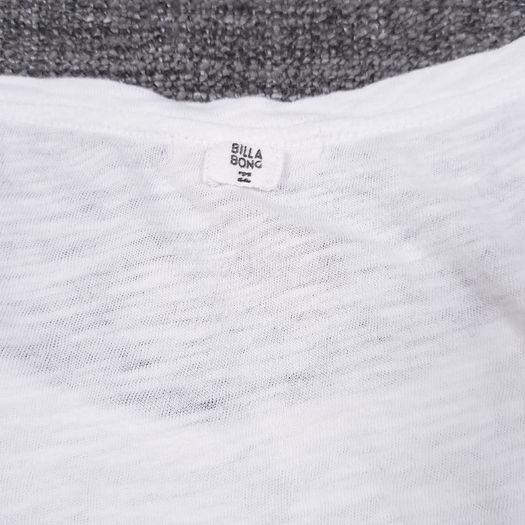 Billabong White Australia Palm Tree Graphic Slub Cotton T-Shirt Top 8UK/36EU