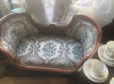 French sofa bench newly covered wooden craved detail nationwide delivery available