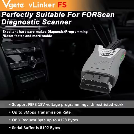 Vgate Vlinker FS ELM327 USB OBD2 Car Diagnostic Tools FORScan OBD2 Automotive Scanner MS/HS CAN PK OBDLink EX For Mazda also 2025 Vgate vLinker FS USB OBD car diagnostic scanner for All Ford Mazda models work with FORScan carflash hidden ,programming