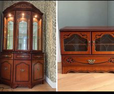 traditional mahogany display cabinet and tv unit