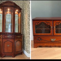 traditional mahogany display cabinet and tv unit