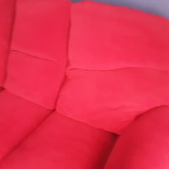 Large dark pink sofa immaculate condition size 80inchs long