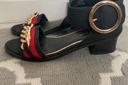 Black &amp; Red river Island sandals