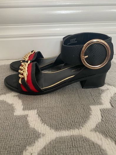 Black & Red river Island sandals