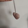 Decorative Heavy Solid  Glass and Ceramic Heart on a ribbon Image 3