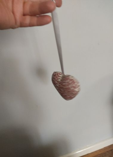 Decorative Heavy Solid  Glass and Ceramic Heart on a ribbon