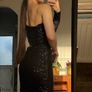 Black Mini Sequin Asymmetrical dress Size S Image 3