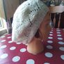 Hand Knit Cream Aran Weight Ladies Hat Image 4