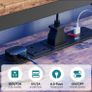 181CM L Shaped Corner Desk with Power Outlets LED Lights Gaming Desk Image 8