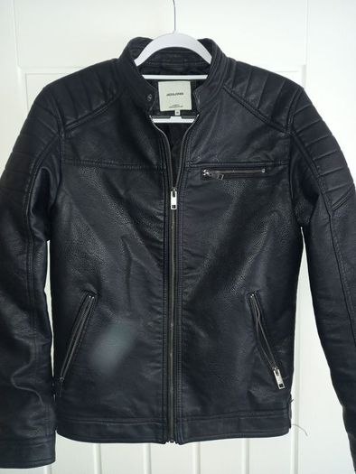 Biker style faux leather jacket