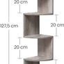 FREE EXPRESS SHIPPING Corner Shelf, 5-tier Floating Wall Shelf With Zigzag Design, Bookshelf, Greige Image 2