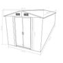 Metal Garden Shed, Grey 257 x 489 x 181 cm Image 9