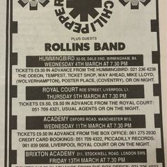 Red Hot Chilli Peppers flyer