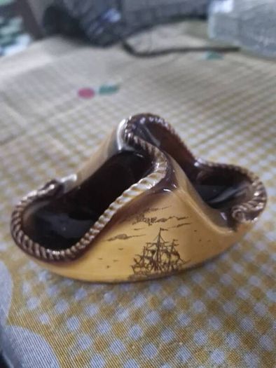 Pipe stand Vintage Mid Century double pipe holder ceramic