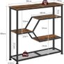 Entryway Table, 5-Tier Console Table, Industrial Narrow Entrance Table, 80cm Behind Couch Table, Sturdy Metal Frame, for Living Room, Entrance, Hallway, Rustic Brown and Black Image 2