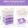 Rolling Storage Cart on Wheels, Multipurpose Mobile Organizer Unit Utility Cart for Living Room,Bedroom,School,Beauty,Purple Image 3