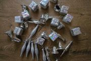 34 mini christmas tree decorations Silver