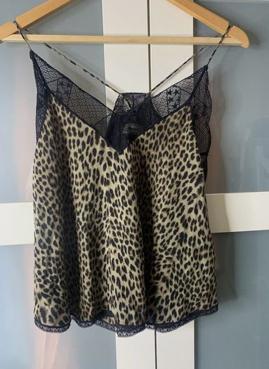 Zadig & Voltaire Womens Designer Cami Top Leopard Size Medium M