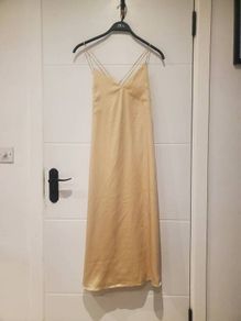 Champagne Satin Maxi Dress
