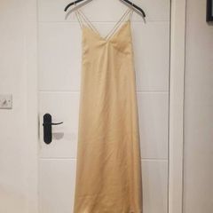Champagne Satin Maxi Dress