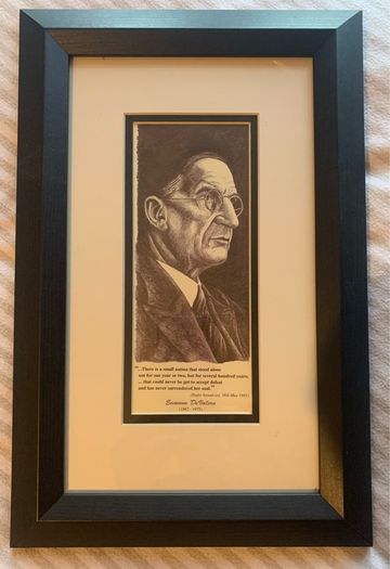 Framed pictures of Wolf Tone, Collins and De Valera