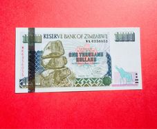 Zimbabwe  1000  Dollars  2003    Verified Under Uv Light.  ( Uncirculated )