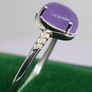 (Sz: N) Purple Jade Ring in Sterling Silver 2.23 Ct. Image 3