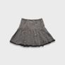 Light Brown Pleated Mini Skirt with Ruffles Image 2
