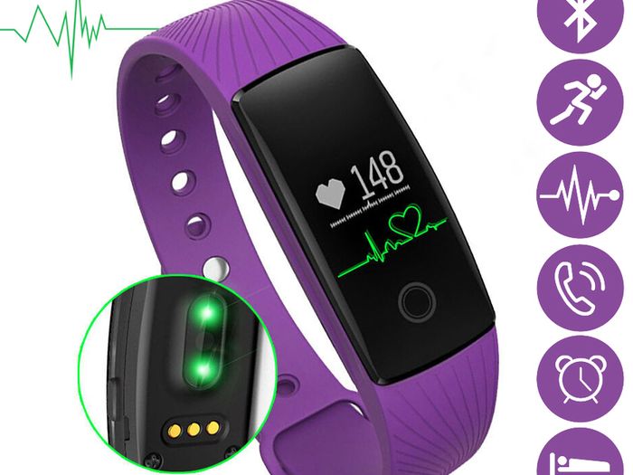 GEO Smartwatch Multifunction Fitness Tracker, Bluetooth 4.0 with App Integration, Heart Rate, Sleep Monitor, Phone Notifications, Vibration Alarm