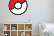 Pokemon logo printed sign for kids room 60cm diameter size pokemon go logo sign wall decor