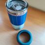 Stainless Steel Lidded Tumbler Hot & Cold Travel Mug Blue Image 2
