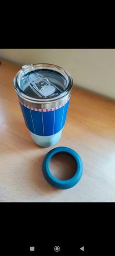 Stainless Steel Lidded Tumbler Hot & Cold Travel Mug Blue