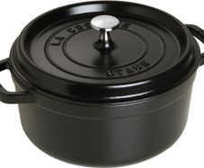 Staub 26cm Cast Iron Round Cocotte - Matte Black (Genuine)