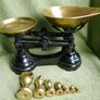 Vintage Librasco Libra Kitchen Weight Scale with Set of Weights Black Cast Iron Scale Image 9