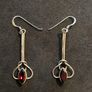 925 Sterling Silver Garnet Celtic Knot Earrings Image 5