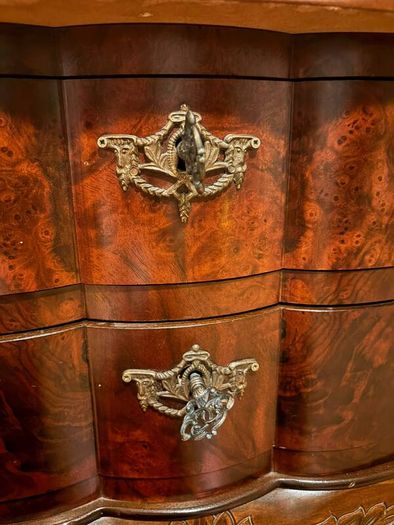 Vintage two-drawer chest with brass handles