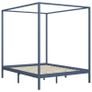 Canopy Bed Frame Grey Solid Pine Wood 6FT Super King Image 4