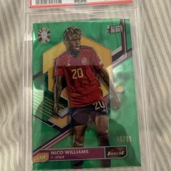 2023 Topps Finest UEFA Nico Williams RC #75 Green Lava Refractor /99 PSA 9 MINT