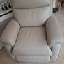 Harvey Norman Cream Italian Leather Almost New Recliner Image 8