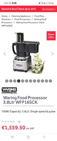Waring Food Processor 3.8Ltr WFP16SCK
