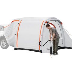 Inflatable SUV Tent with Awning, 2.44 x 2.04m 3-Season SUV Tailgate Tent with Ventilated Doors & Mesh Window, PU2000mm Waterproof Car Rear Hatch Tents for Outdoor Camping - Air Pump Included
