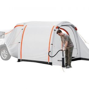 Inflatable SUV Tent with Awning, 2.44 x 2.04m 3-Season SUV Tailgate Tent with Ventilated Doors & Mesh Window, PU2000mm Waterproof Car Rear Hatch Tents for Outdoor Camping - Air Pump Included